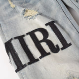 Amiri Jeans Casual Hip Hop Wash Splash-Ink Painted Slim Jeans Casual Fashionable 866