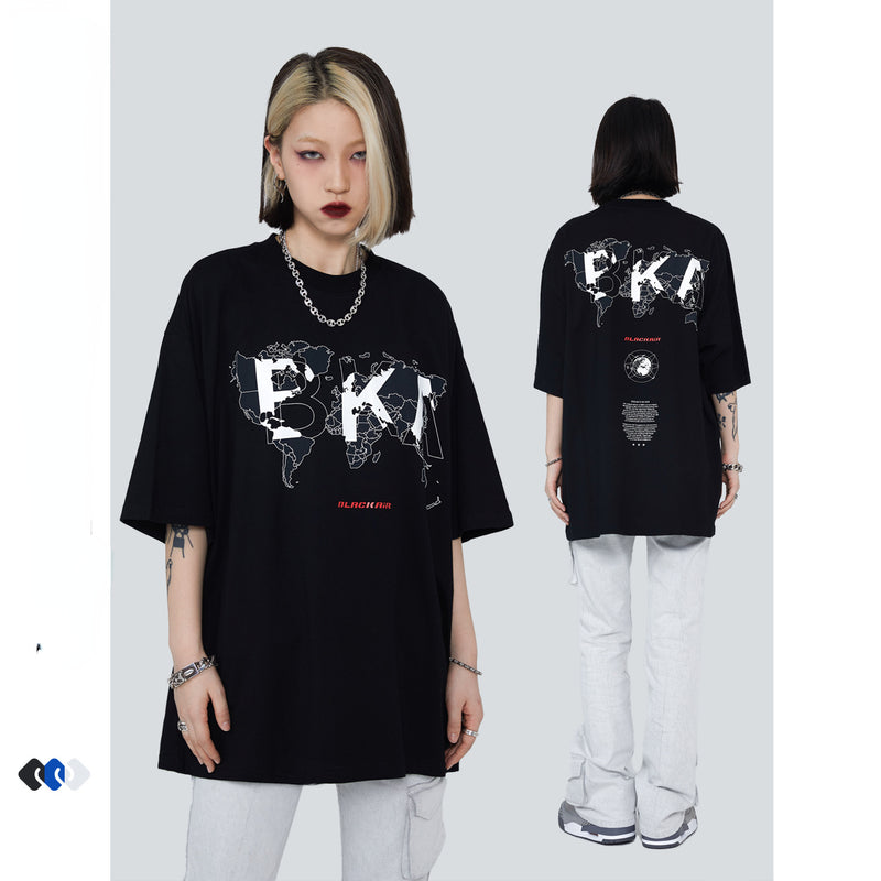 Blackair T Shirt Spring and Summer Retro Letter T-shirt