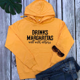 Slogan Graphic Hoodie  Drinks Margaritas well with others