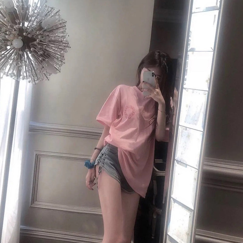 CHH Chrome Heart T Shirt Spring/Summer Printed Round Neck Short Sleeve T-shirt For Men And Women