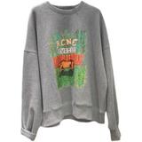 Diana Harvard Sweatshirt Autumn Calf Cartoon Letter Print