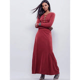 Women Dresses Deep V-neck Tied Cotton Dress Long Skirt
