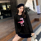Dinosaur Sweaters Embroidered Sequins Dinosaur Loose Pullover