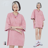 Blackair T Shirt Blackair Vintage Loose Embroidered Letter Suede T-shirt