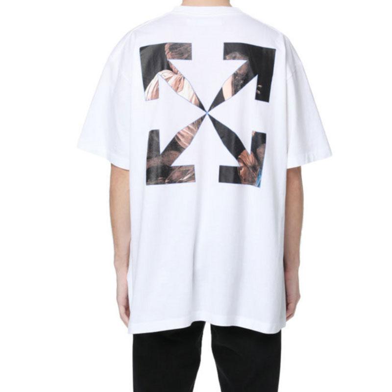 Off White T Shirt Short Sleeve Large Size Men's Unisex Sports and Leisure Owt