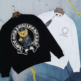 CHH Chrome Heart Sweatshirt Autumn and Winter Cartoon Bear Printed Crew Neck Sweatshirt Men's and Women's Tops