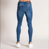 J Shaped Jeans New Ripped Tight-Fit Slim-Fit Figure Flattering Skinny Pants Men's Jeans