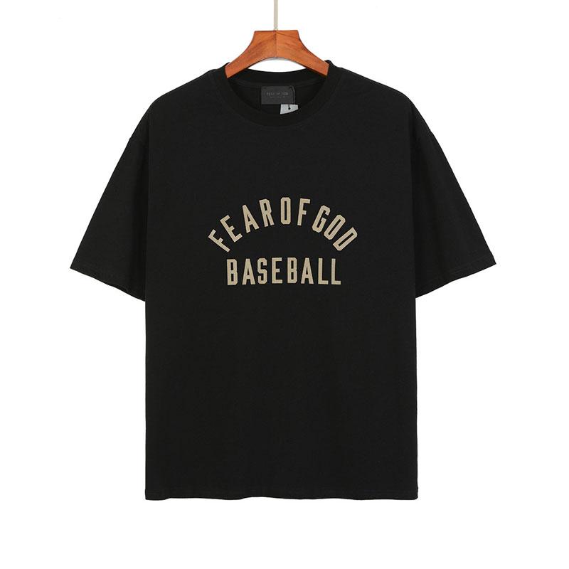 Fog T Shirt Spring/Summer Baseball Letter Crew Neck Pullover Men's and Women's Same Style Short Sleeve Fear Of God