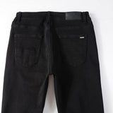 Amiri Jeans Casual Hip Hop Wash Splash-Ink Painted Slim Jeans Casual Fashionable 8569