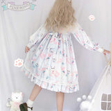 Gothic Lolita Harajuku Style Clothing Cat Lolita Dress Op Long Sleeve Light Lo Dress for Women
