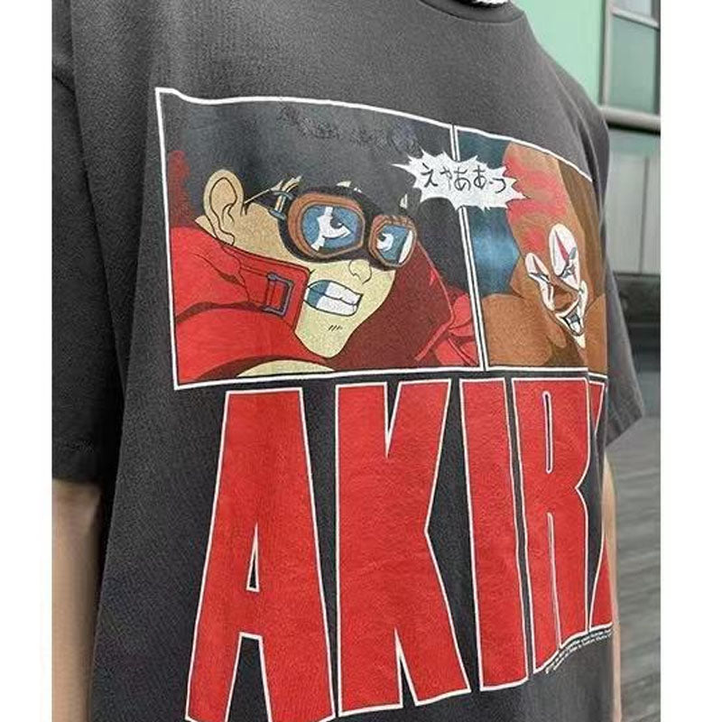Akira T Shirt Vintage Japanese Anime Print Short Sleeve T-shirt for Men and Women