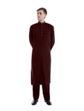 Mens Thobes Muslim Solid Color Two-Piece Set Men's Robe
