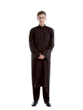 Mens Thobes Muslim Solid Color Two-Piece Set Men's Robe