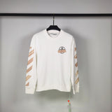 Off White Long Sleeve Round Neck Neck Sweatshirt Autumn And Winter Round Rubber Strip Crew Neck Pullover Sweatshirt Men And Women