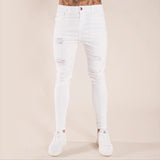 J Shaped Jeans New Ripped Tight-Fit Slim-Fit Figure Flattering Skinny Pants Men's Jeans