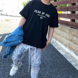 Fog T Shirt Tshirt Trendy Loose Short Sleeve Tshirt plus Size Retro Sports Casual Fashion Fear Of God essential
