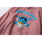 Tom and Jerry Hoodie Embroidered Brushed Sweatshirt Men's Hoodie Loose