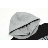 Present Hoodie Wolf Head Printed Patchwork Hoodie