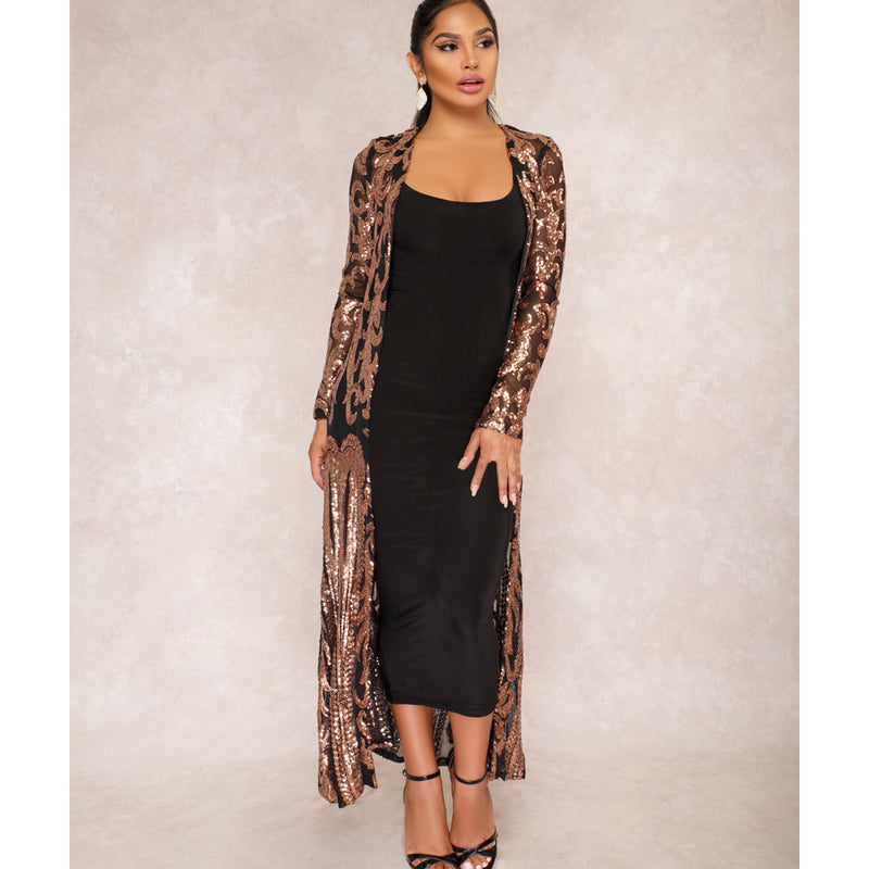 The Great Gatsby Dresses Sexy Sequined Formal Dress See-through Cardigan Sequins Dress