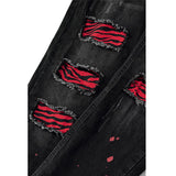 J Shaped Jeans Men's Jeans New Skinny Ripped Leg Opening Zipper