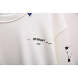 off white Sweatshirt Men's and Women's Round Neck Casual Fashionable Owt Hoodie Large Size