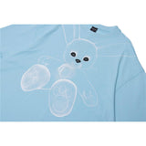 Men T Shirt Summer Casual Tops Cartoon Rabbit Print Short Sleeve T-shirt