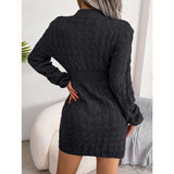 Nina Parker Dresses Casual Waist Tight Sheath Dress Woolen Skirt