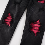 Amiri Jeans Casual Hip Hop Wash Splash-Ink Painted Slim Jeans Casual Fashionable 8806