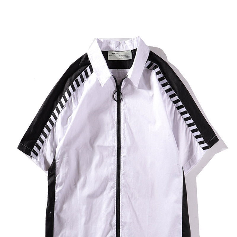 Off White T shirt Formal Shirt Spring/Summer Arrow Print Slash Short Sleeve Shirt for Men and Women