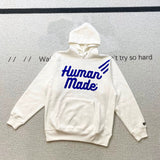 Human Made Hoodie Loose All-Match Velvet Padded Hooded Sweatshirt Couple