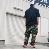 Hip Hop Camoufiage Print Savage Orange Camo Cargo Pants Spring and Autumn Workwear Camouflage Long Pants Loose Hip Hop plus Size