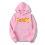 Thrasher Hoodie Men Brushed Hoody Solid Color Hoodie