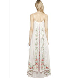 Women Dresses Embroidered Cotton Yarn Suspender Dress