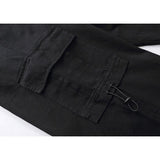 Men's Solid Color Multi-Pocket Cargo Pants Men's plus Size Retro Sports Loose Drawstring Ankle-Tied Wide Leg Pants Men Pants