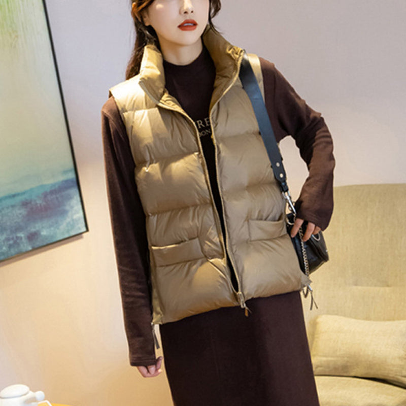 Women Winter Coats Puffer down Vest Autumn and Winter Women's Warm Short Thick down Vest Coat