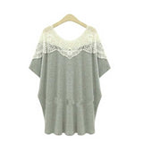 Women Plus Size Tops Summer Hollow Loose Short Sleeve T-shirt