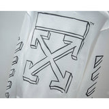 Off White Sweatshirts Long Sleeve round Neck Neck Sweater for Men and Women Large Size Loose Terry round Neck Sweater