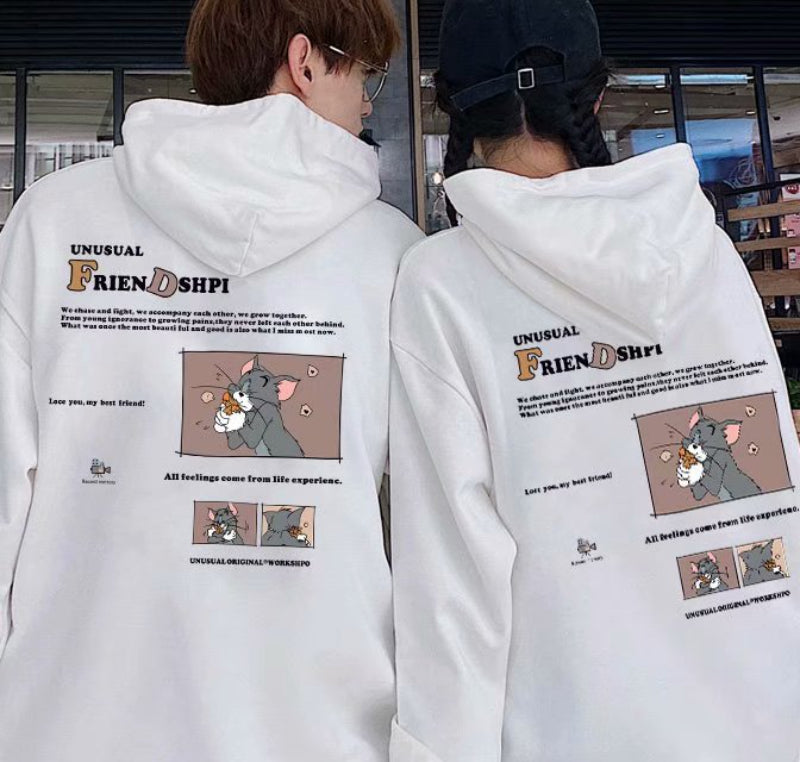 Tom and Jerry Hoodie Autumn Winter New Pullover Men's Sweater Loose Casual