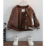 Toddler Boys Jackets Boy's Leather Jacket Coat Children's Baseball Uniform