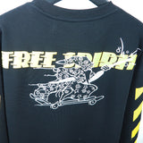 Off White Long Sleeve Round Neck Sweater Autumn Printed Men's Clothing plus Size Loose Crew Neck Pullover Sweatshirt