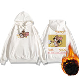 Tom And Jerry Hoodie Spring Fleece-Lined Loose Hooded Top
