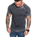 Tactics Style T Shirt for Men Men Casual Solid Color T-shirt Casual Sports Fashion Short Sleeve T-shirt