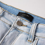 Amiri Jeans Casual Hip Hop Wash Splash-Ink Painted Slim Jeans Casual Fashionable 863