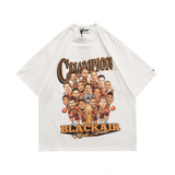 Blackair T Shirt Printed Short Sleeve Men's Retro Brown T-shirt