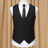 Tuxedo Vests Spring and Autumn Business Slim Gray Suit Vest Men's Suit Vest Leisure Professional Vest Men's Vest