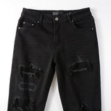 Amiri Jeans Casual Hip Hop Wash Splash-Ink Painted Slim Jeans Casual Fashionable 8569