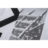 Off White T Shirt Short Sleeve Casual Fashionable  Tshirt Stitching Half Arrow Print Owt