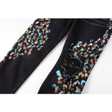 Amiri Jeans Casual Hip Hop Wash Splash-Ink Painted Slim Jeans Casual Fashionable 864