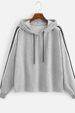 Women Plus Size Tops Ribbon Hooded Loose Sweater