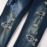 Amiri Jeans Casual Hip Hop Wash Splash-Ink Painted Slim Jeans Casual Fashionable 838